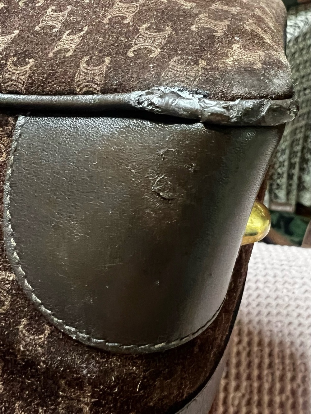 CELINE MACADAM VINTAGE SUEDE BOSTON BAG - Picture 12 of 17